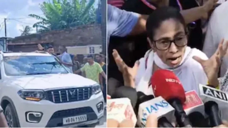 মমতা ব্যানার্জীর গাড়িতে হামলা, প্রাণনাশের আশঙ্কার অভিযোগ
